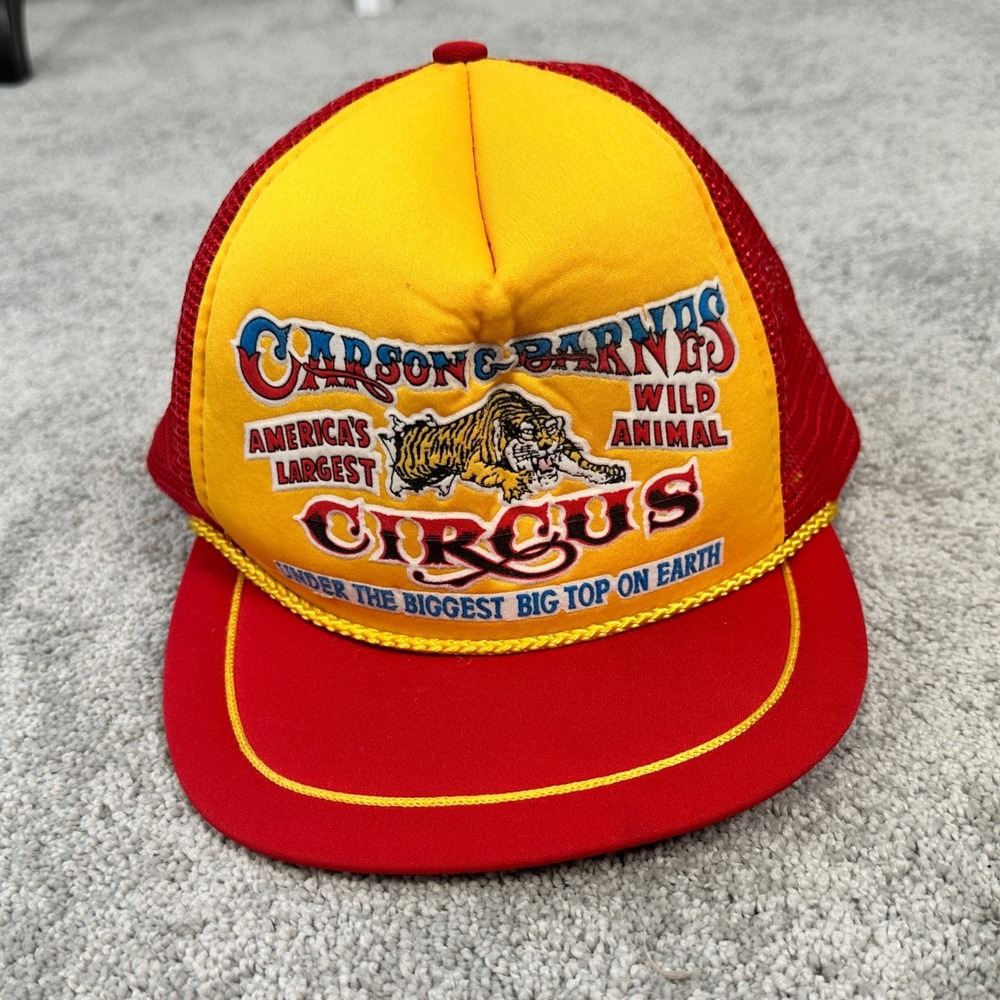 Carson & Barnes Circus Trucker Hat Unisex OSFM Red Yellow